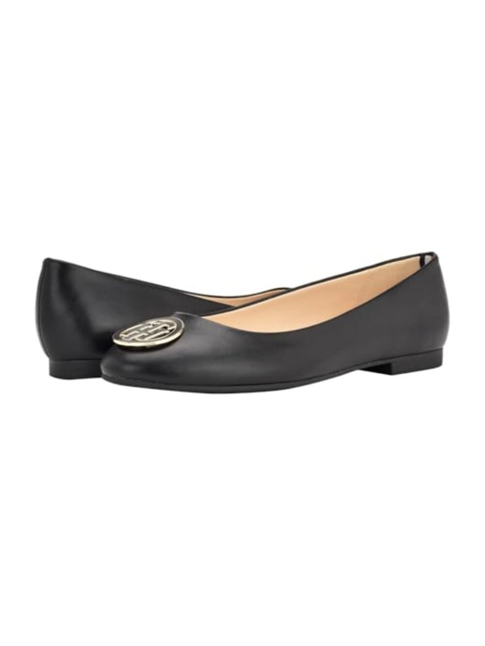 Faux Leather Ballet Flat with Slip-On Closure and Foam Footbed